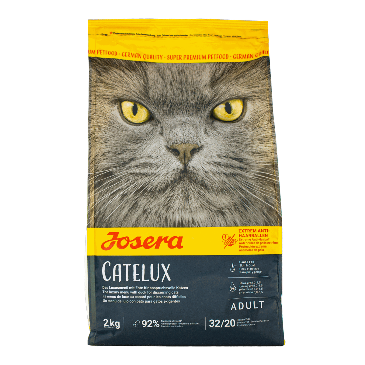 Корм Josera Catelux з качкою та картоплею сухий для довгошерстих та вибагливих котів 2кг