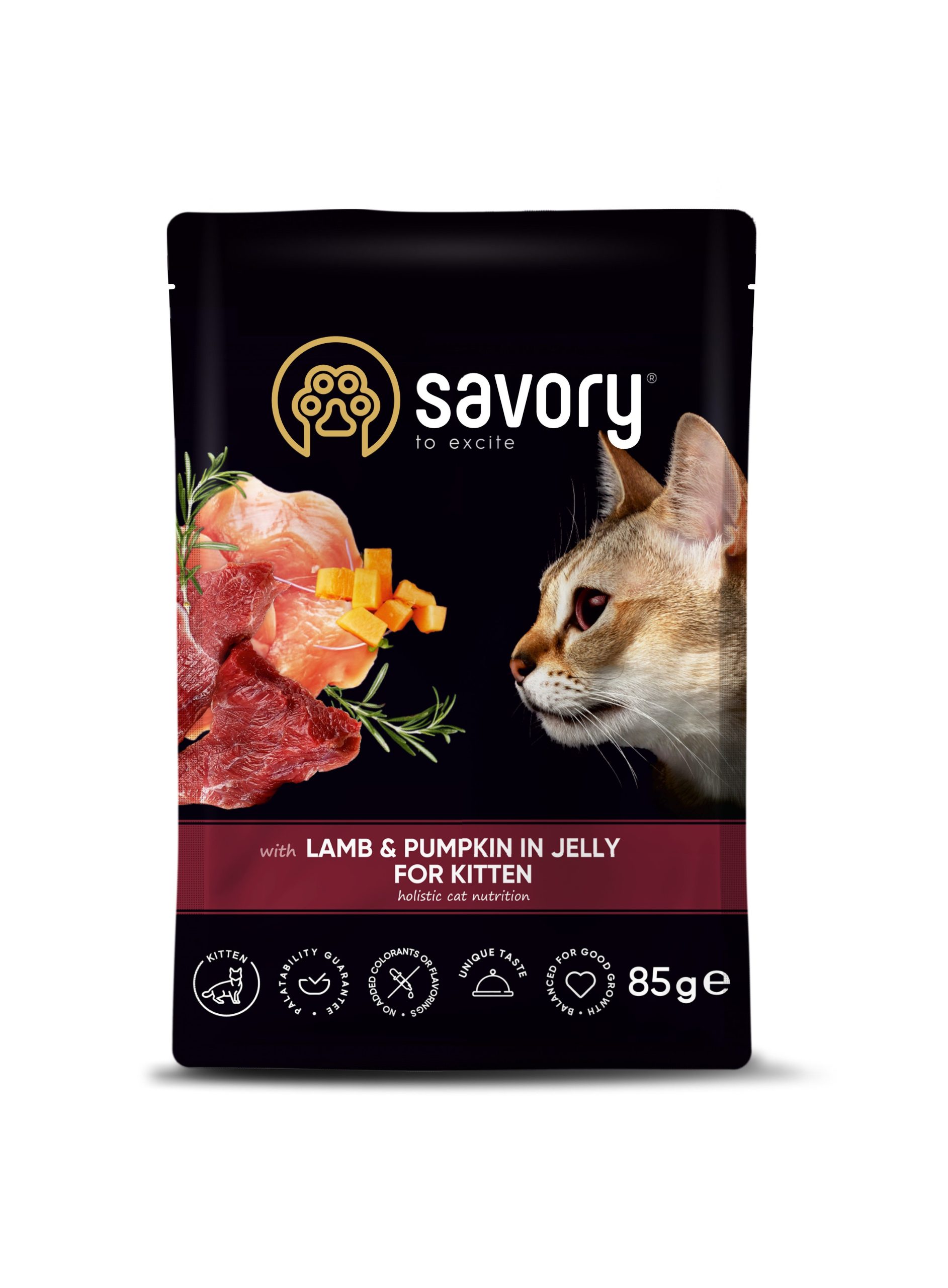 Корм Savory з ягням та гарбузом у желе для кошенят 85г