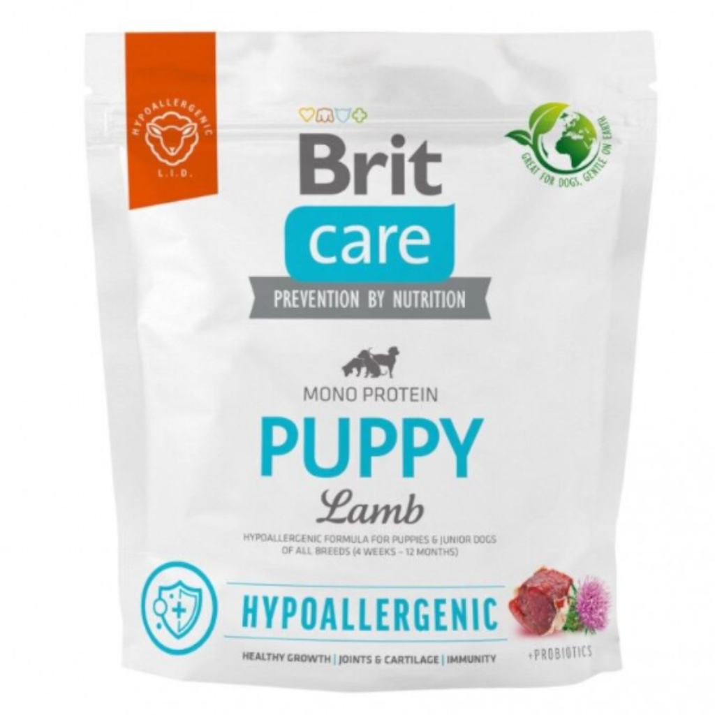 Корм Brit Care з ягням гіпоалергенний сухий для цуценят 1кг