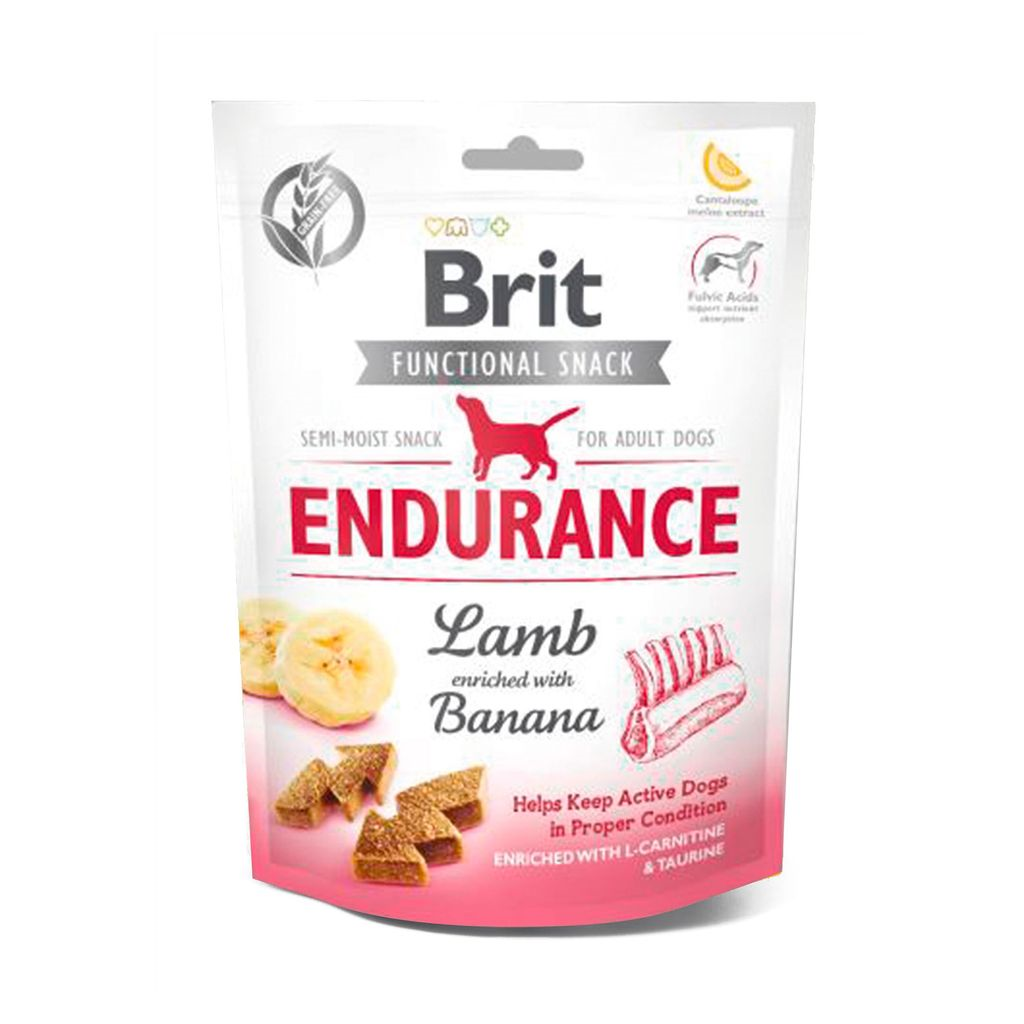Ласощі Brit Care Functional Snack з ягням та бананом для витривалості напіввологі для собак 150г