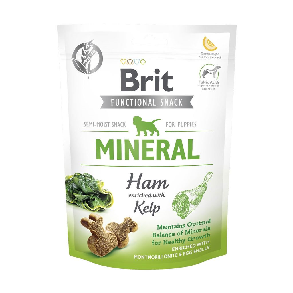 Ласощі Brit Care Functional Snack з мінералами та шинкою напіввологі для цуценят 150г