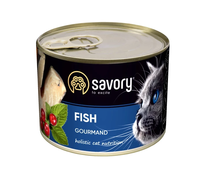 Корм Savory з рибою вологий для вибагливих котів 200г
