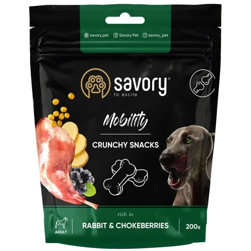 Ласощі Savory з кроликом та чорноплідною горобиною для суглобів хрусткі для собак усіх порід 200г