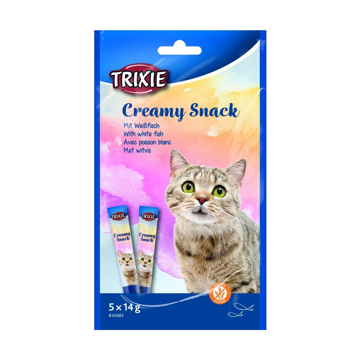 Ласощі Trixie Creamy Snacks з білою рибою для котів 5x14г