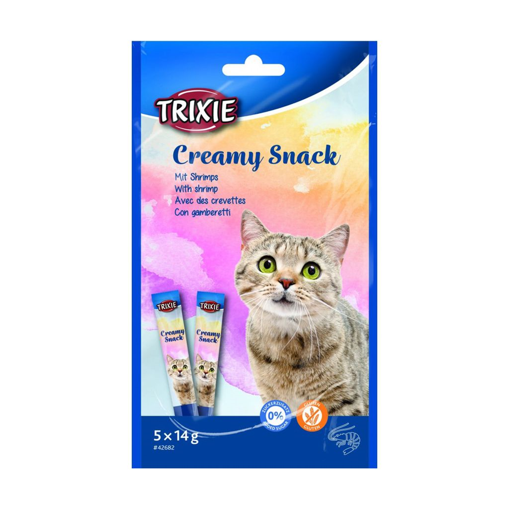 Ласощі Trixie Creamy Snacks з тунцем та креветками для котів 5x14г
