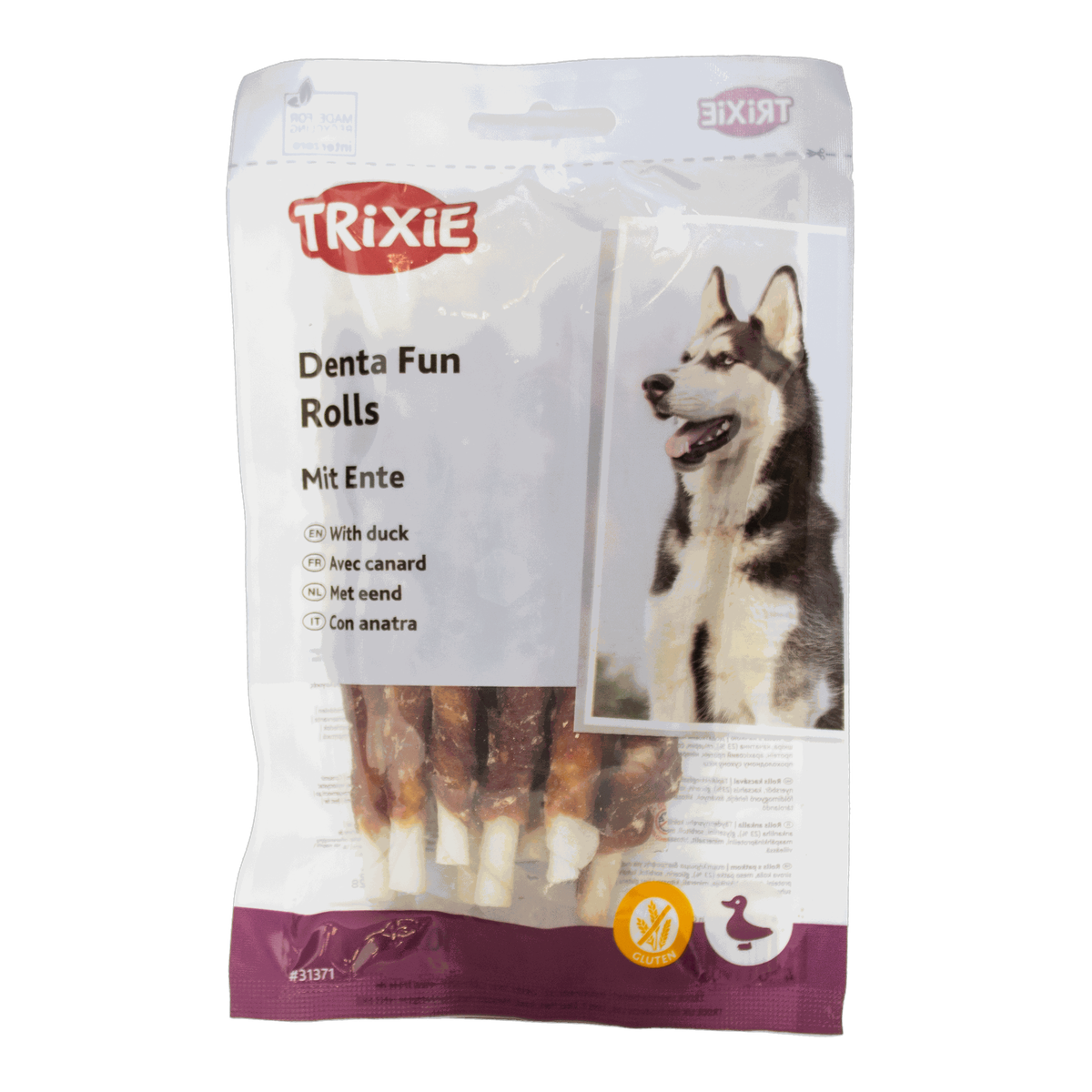 Ласощі Trixie Denta Fun Rolls з качкою для зубів палички 12см для собак 10шт 80г