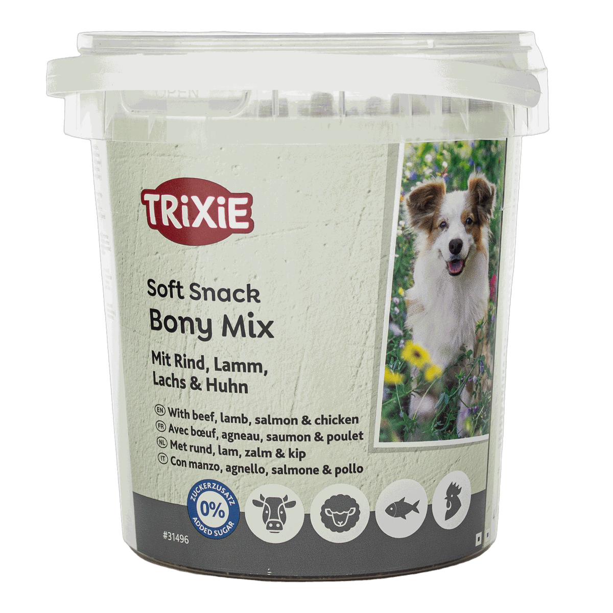 Ласощі Trixie Soft Snack Bony Mix з яловичиною, ягням, лососем та куркою для собак 500г