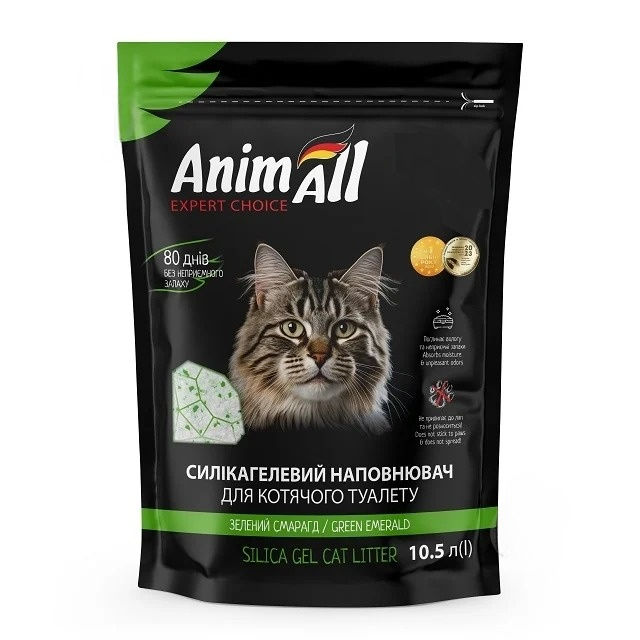 Наповнювач AnimAll Зелений смарагд силікагель для котячого туалету 10,5л