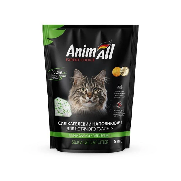 Наповнювач AnimAll Зелений смарагд силікагель для котячого туалету 5л