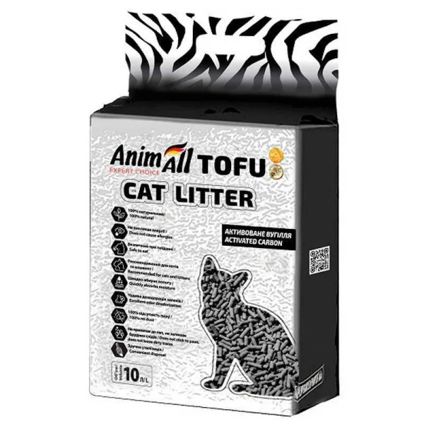 Наповнювач AnimAll Tofu з активованим вугіллям для котячого туалету 4,66кг/10л