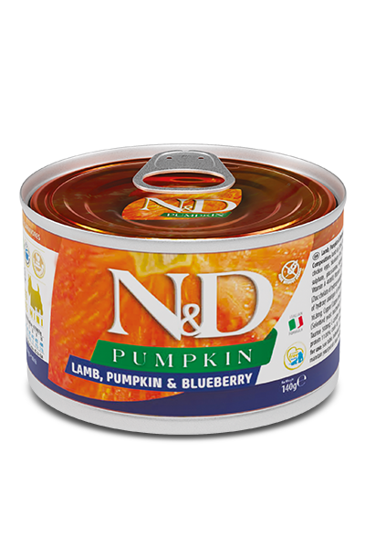Корм Farmina N&D Pumpkin з ягням, гарбузом та чорницею беззерновий вологий для дорослих собак малих порід 140г