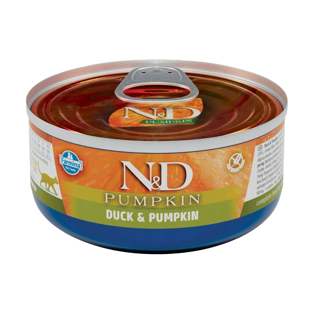 Корм Farmina N&D Pumpkin з гарбузом та качкою беззерновий вологий для дорослих котів 70г