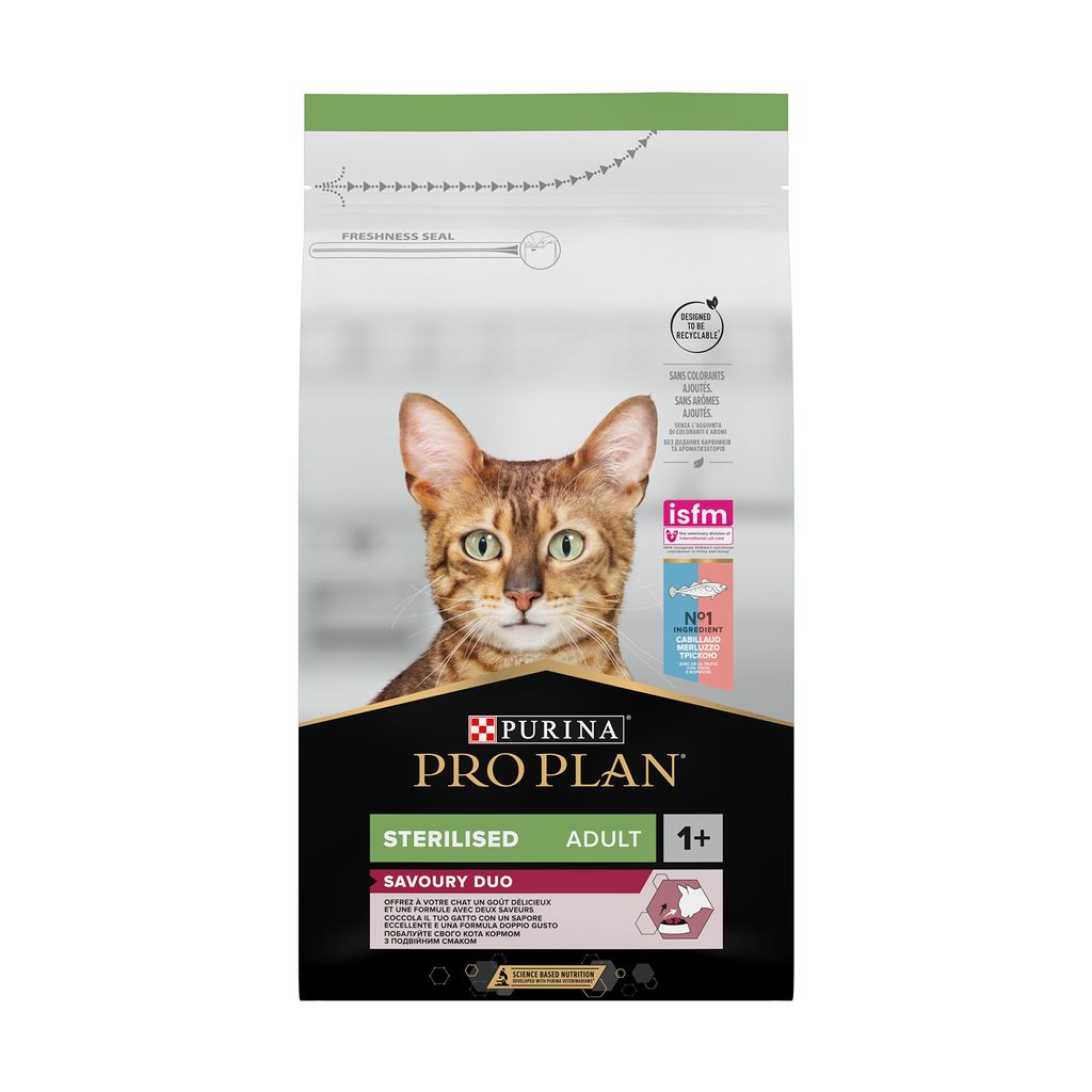 Корм ProPlan Sterilised Duo з тріскою та фореллю сухий для стерилізованих котів 1,5кг