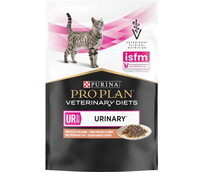 Дієтичний корм ProPlan Veterinary Diets UR Urinary з лососем шматочки у підливці для профілактики сечокам’яної хвороби для котів 85г
