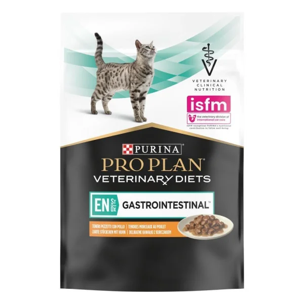 Дієтичний корм ProPlan Veterinary Diets EN Gastrointestinal з куркою шматочки у підливці при хворобах шлунково-кишкового тракту для котів 85г