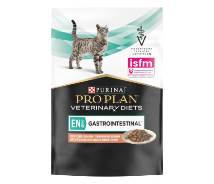 Дієтичний корм ProPlan Veterinary Diets EN Gastrointestinal з лососем шматочки у підливці при хворобах шлунково-кишкового тракту для котів 85г