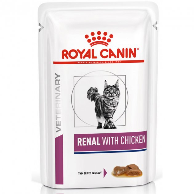 Корм Royal Canin Renal Cat Chicken лікувальний вологий в соусі для котів 85г