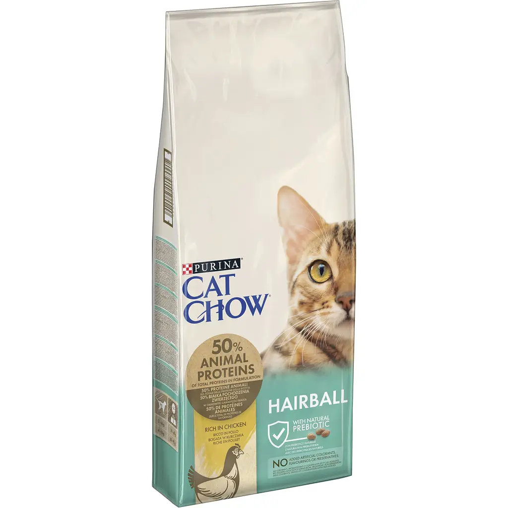 Корм Cat Chow Hairball Adult з куркою сухий проти утворення волосяних кульок 15кг